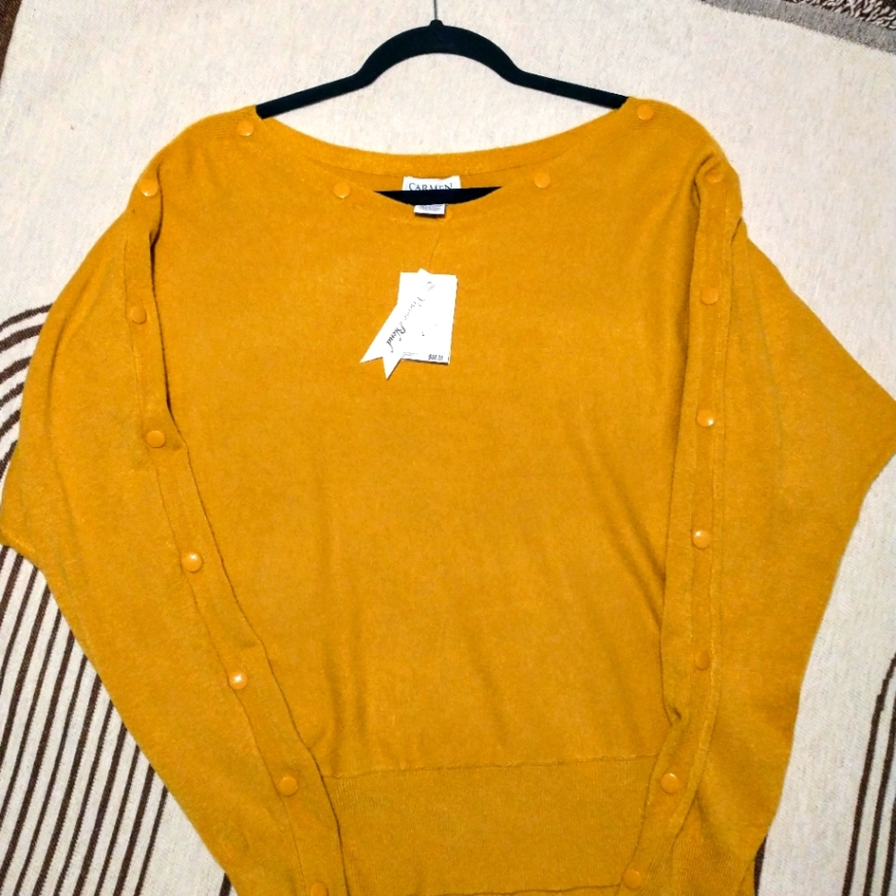 Carmen Marc Valvo, Viscose Blend, Large Golden Yellow